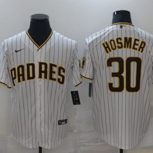 MLB San Diego Padres #30 Hosmer White Strip Game Nike Jersey