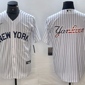MLB New York Yankees Blank White Game Nike Jersey