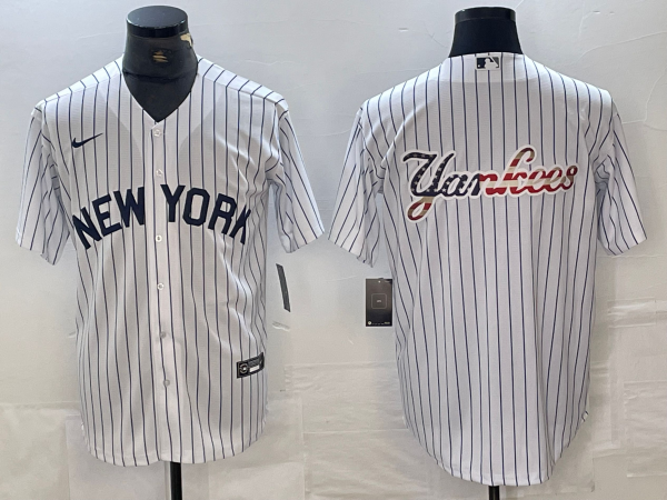 MLB New York Yankees Blank White Game Nike Jersey