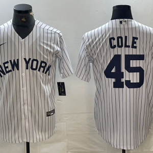 MLB New York Yankees #45 Gerrit Cole White Game Nike Jersey