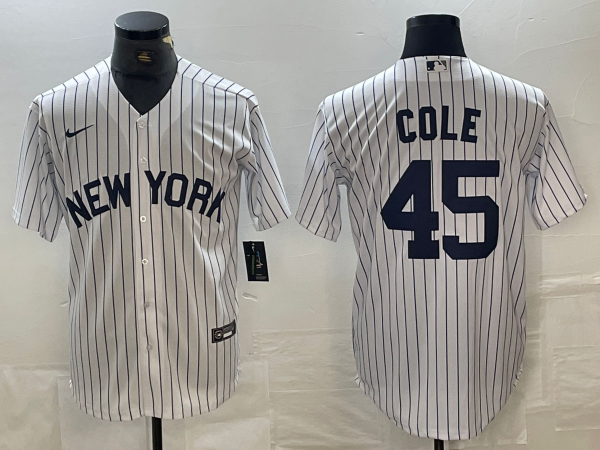 MLB New York Yankees #45 Gerrit Cole White Game Nike Jersey