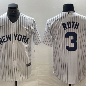 MLB New York Yankees #3 Ruth White Game Nike Jersey