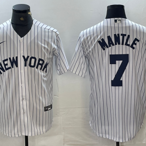 MLB New York Yankees #7 Mantle White Game Nike Jersey