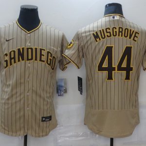 MLB San Diego Padres #44 Joe Musgrove Tan Brown Flex Base Elite Jersey