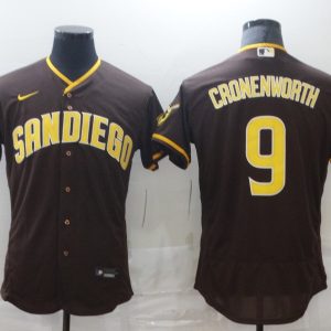 MLB San Diego Padres #9 Jake Cronenworth Coffee Flex Base Elite Jersey