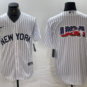MLB New York Yankees Blank White Game Nike Jersey