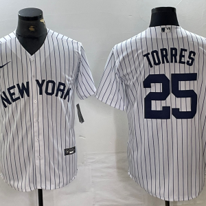 MLB New York Yankees #25 Gleyber Torres White Game Nike Jersey