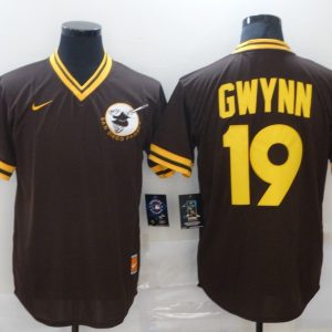 MLB San Diego Padres #19 Gwynn Brown New Thowback Mens Jersey