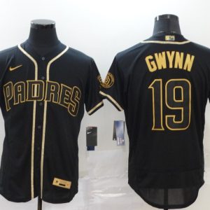 MLB San Diego Padres #19 Tony Gwynn Black Golden Flex Base Elite Jersey