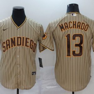 MLB San Diego Padres Tan Brown #13 Manny Machado Game Nike Jersey