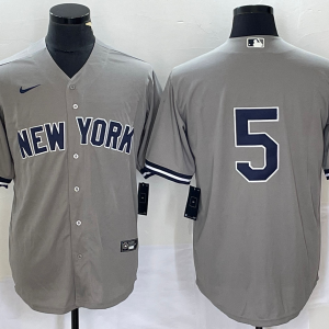MLB New York Yankees #5 Joe DiMaggio Grey Game Nike Jersey