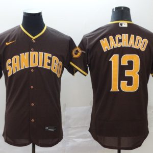 MLB San Diego Padres #13 Manny Machado Coffee Flex Base Stitched Jersey