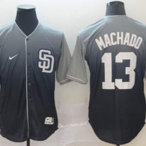 MLB San Diego Padres #13 Machado Grey Fadeaway Mens Jersey