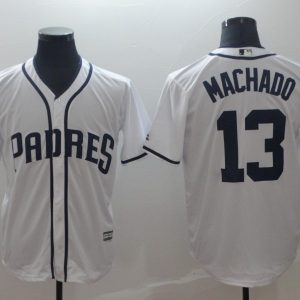 MLB San Diego Padres #13 Machado White Game Men's Jersey
