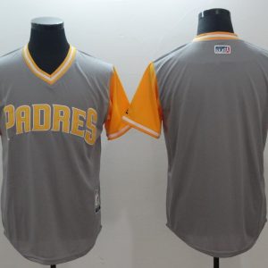 Men's San Diego Padres Mejestic 2018 Grey Players' Weekend Flex Base Blank Jersey