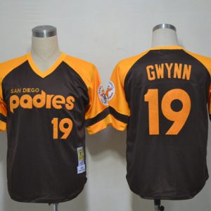 MLB San Diego Padres #19 Gwynn Throwback Jersey - Brown