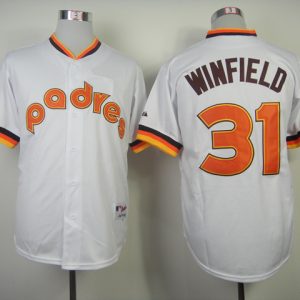 MLB San Diego Padres #31 Winfield White 1984 Throwback Jersey