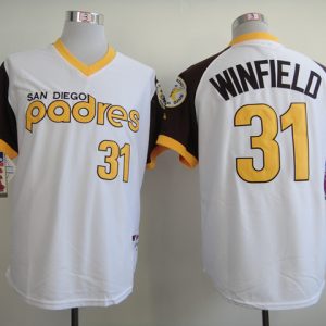 MLB San Diego Padres #31 Winfield 1984 Throwback White Jersey