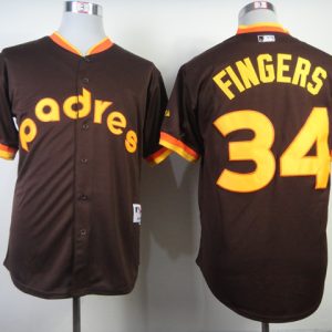 MLB San Diego Padres #34 Fingers 1984 Throwback Coffee Jersey