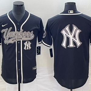 MLB New York Yankees Black Team Big Logo Game Nike Jersey