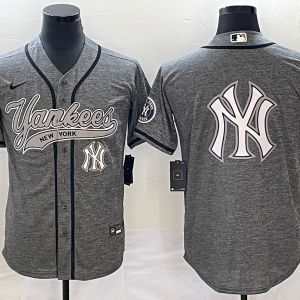 MLB New York Yankees Gray Team Big Logo Game Nike Jersey