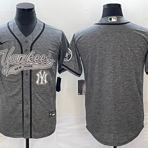 MLB New York Yankees Gray Team Big Logo Game Nike Jersey