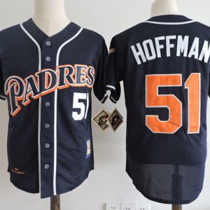 MLB San Diego Padres #51 Hoffman D.Blue Throwback Jersey