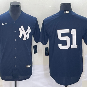 MLB New York Yankees #51 Bernie Williams Navy Game Nike Jersey
