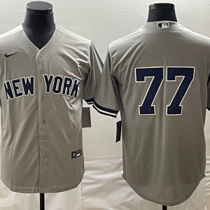 MLB New York Yankees #77 Clint Frazier Gray Game Nike Jersey