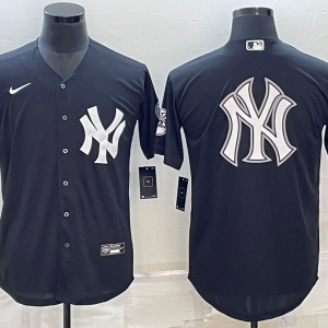 MLB New York Yankees Black Team Big Logo Game Nike Jersey