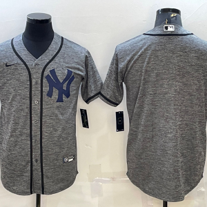 MLB New York Yankees Blank Grey Fashion Jersey