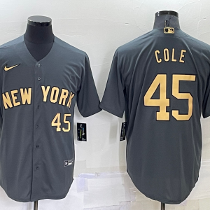 MLB New York Yankees #45 Gerrit Cole Charcoal 2022 All-Star Jersey