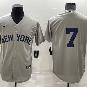 MLB New York Yankees #7 Mickey Mantle Gray Field Of Dreams Jersey