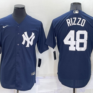 MLB New York Yankees #48 Anthony Rizzo Navy Game Jersey