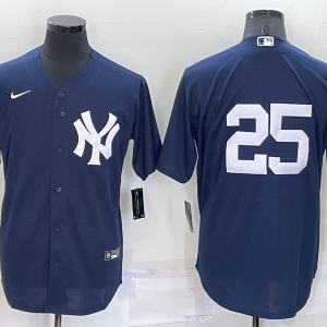 MLB New York Yankees #25 Gleyber Torres Navy Game Jersey