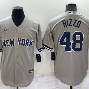 MLB New York Yankees #48 Anthony Rizzo Gray Game Jersey