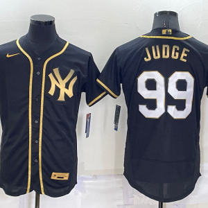 MLB New York Yankees #99 Aaron Judge Black/Gold Flex Elite Jersey