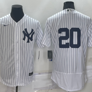MLB New York Yankees #20 Jorge Posada White Flex Base Elite Jersey