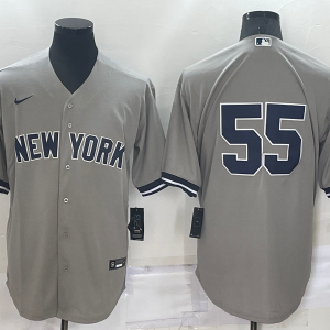 MLB New York Yankees #55 Domingo Germ??n Grey Nike Game Jersey
