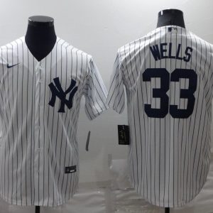 MLB New York Yankees #33 Wells White Nike Game Jersey