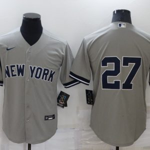Men's New York Yankees #27 Darrell Rasner Grey Jersey