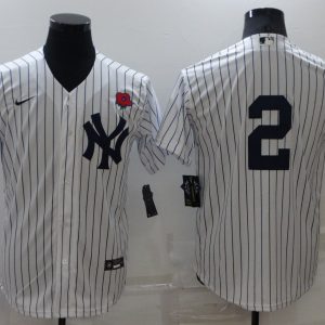 MLB New York Yankees #2 Derek JeterWhite Game Nike Jersey