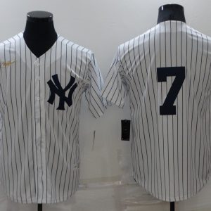 MLB New York Yankees #7 Mantle White Game Nike Jersey