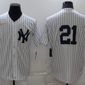 Men's New York Yankees #21 Paul O'Neill White Game Nike Jersey
