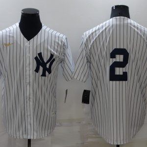 MLB New York Yankees #2 Jeter White Game Nike Jersey
