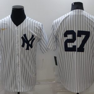 MLB New York Yankees #27 Stanton White Wihte Game Nike Jersey