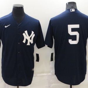 MLB New York Yankees #5 Joe DiMaggio Navy Blue Game Nike Jersey
