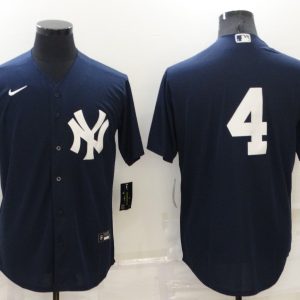 MLB New York Yankees #4 Lou Gehrig Navy Blue Game Nike Jersey
