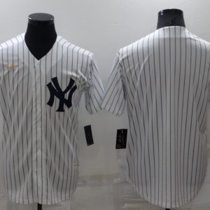 MLB New York Yankees Blank White Throwback Nike Jersey