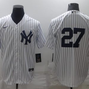 Men's New York Yankees #27 Darrell Rasner White Jersey